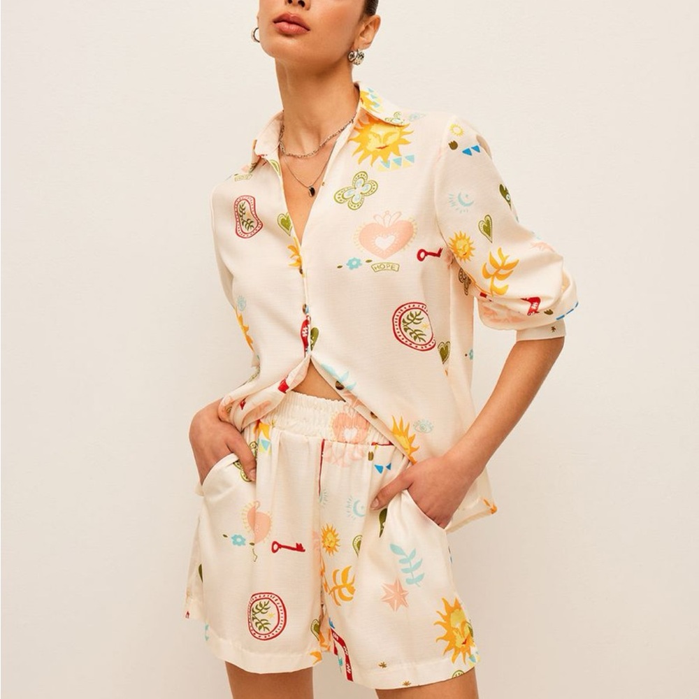 Commense  Patterned Button-Up Shirt - Picture 3 of 5